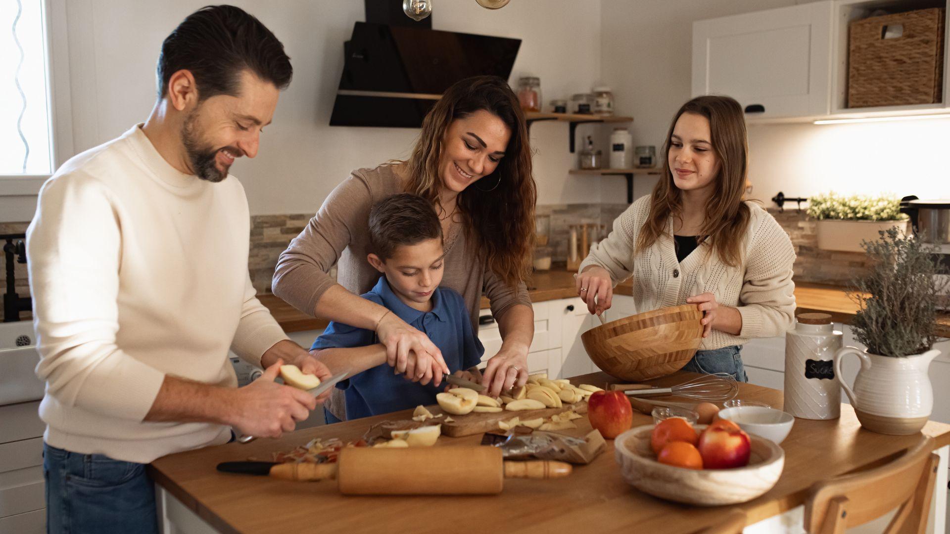 family cooking together